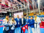 कोरियाको अन्तर्राष्ट्रिय तेक्वान्दो प्रतियोगितामा नेपाली खेलाडी राजु क्षेत्रीले निभाए रेफ्रीको भूमिका