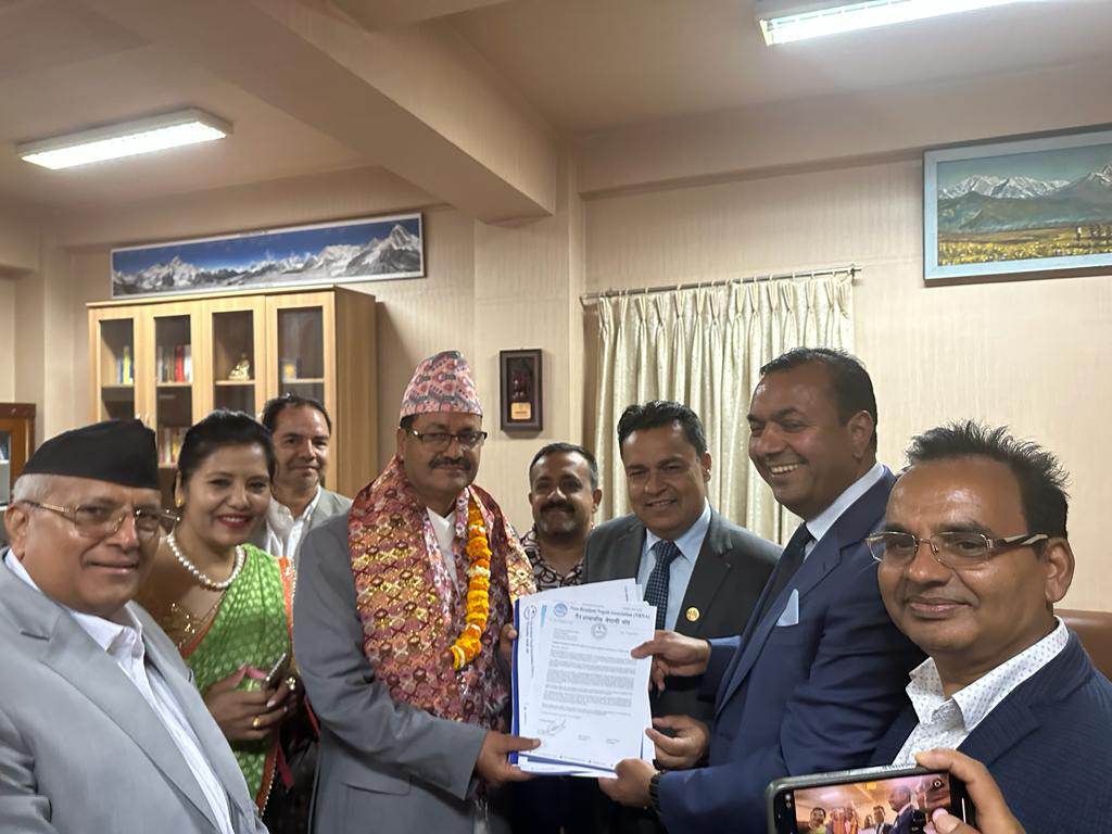 नवनियुक्त परराष्ट्रमन्त्री एन पि साउद संग एनआरएनए टोलीको भेट